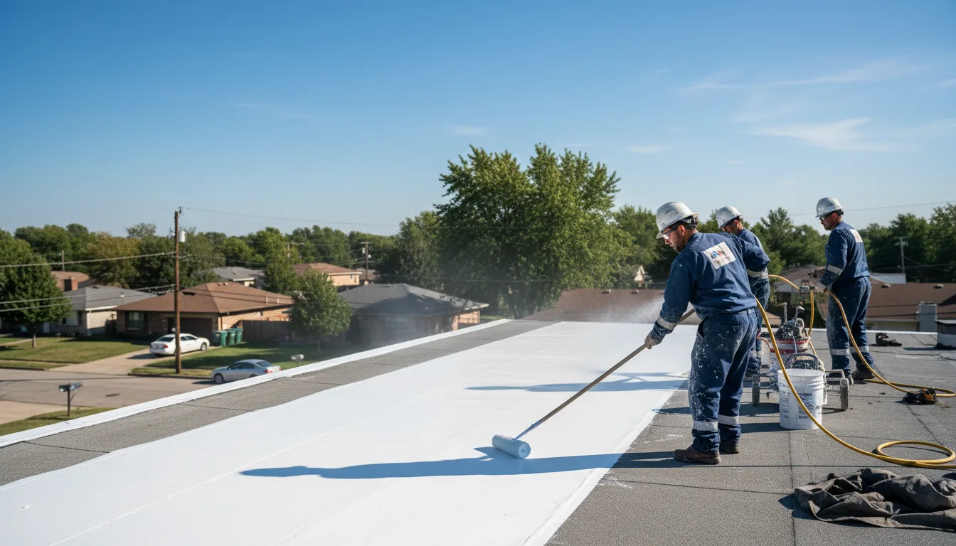 Commercial roof coating in Hinckley, IL near me